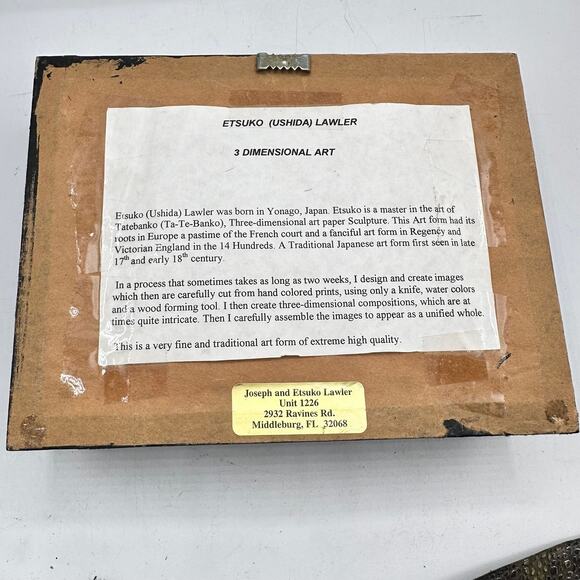 Framed teddy bear Tatebanko handcrafted framed art by ETSUKO (USHIDA) LAWLER - Picture 7 of 10